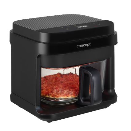 Concept FR5500 - Karstā gaisa fritēšanas ierīce GLASS & FAST 5,5 l 1200W/230V melna