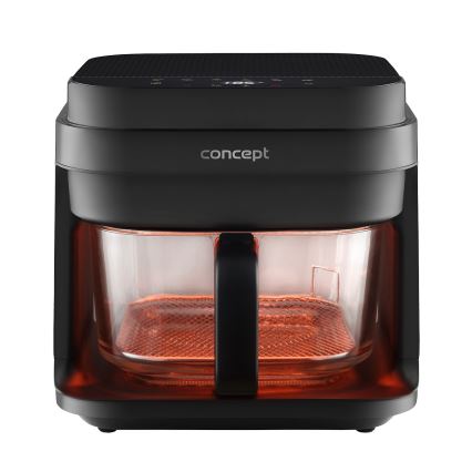 Concept FR5500 - Karstā gaisa fritēšanas ierīce GLASS & FAST 5,5 l 1200W/230V melna