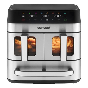 Concept FR9000 - Karstgaisa fritieris PIZZA TRIO 18,5 l 2700W/230V nerūsējošais tērauds/melns