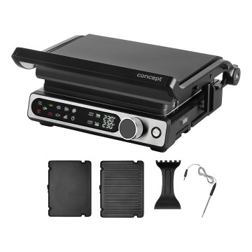 Concept ge3500 - Kontaktgrils ar temperatūras sensoru 2000W/230V melns