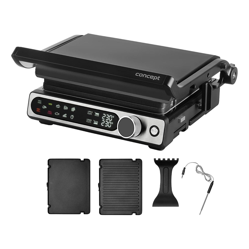 Concept ge3500 - Kontaktgrils ar temperatūras zondi 2000W/230V melna