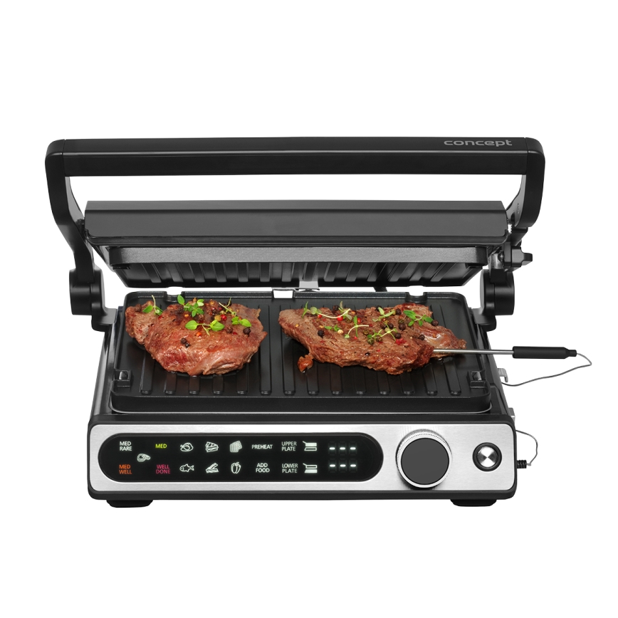 Concept ge3500 - Kontaktgrils ar temperatūras zondi 2000W/230V melna