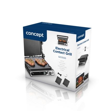 Concept ge3500 - Kontaktgrils ar temperatūras zondi 2000W/230V melna