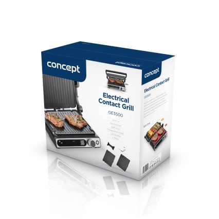 Concept ge3500 - Kontaktgrils ar temperatūras zondi 2000W/230V melna