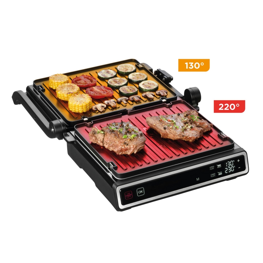 Concept ge3550 - Kontaktgrils ar temperatūras zondi 2000W/230V melna