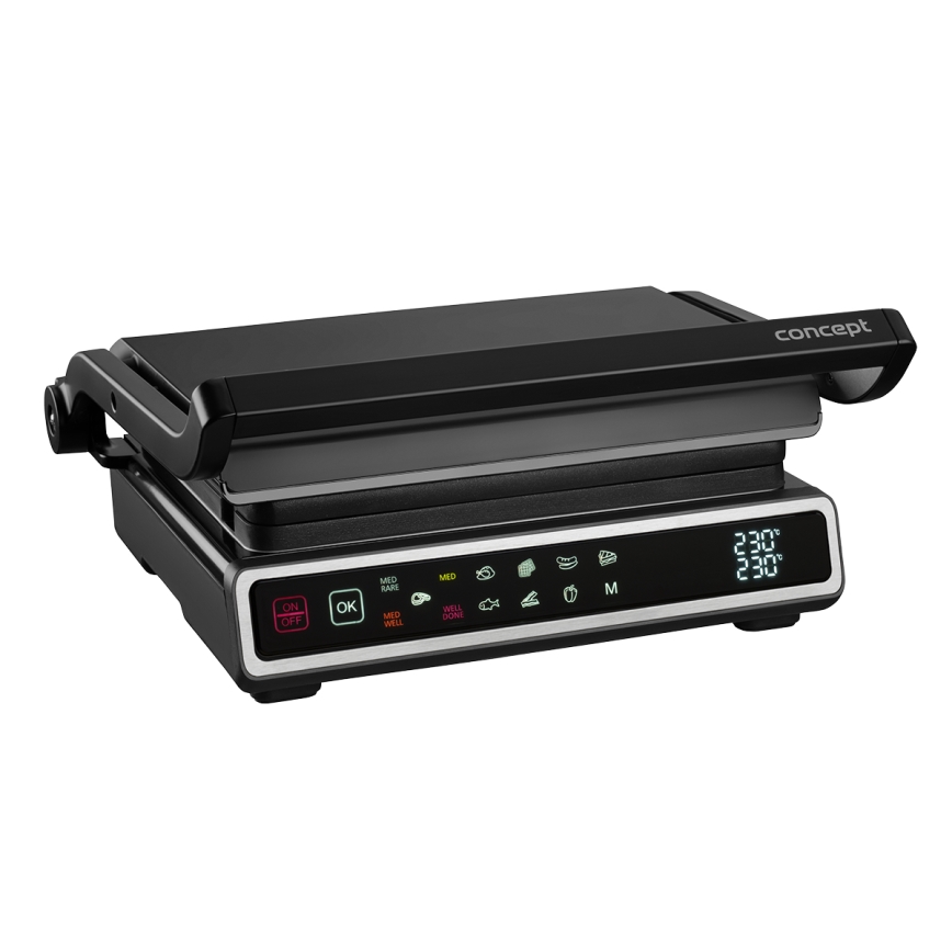 Concept ge3550 - Kontaktgrils ar temperatūras zondi 2000W/230V melna