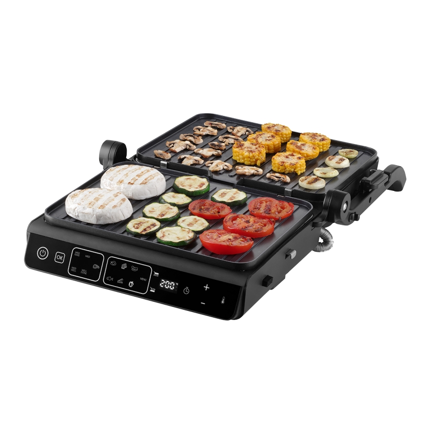 Concept ge3600 - Kontaktgrils ar temperatūras zondi GLASS 2000W/230V melna