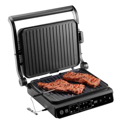 Concept ge3600 - Kontaktgrils ar temperatūras zondi GLASS 2000W/230V melna
