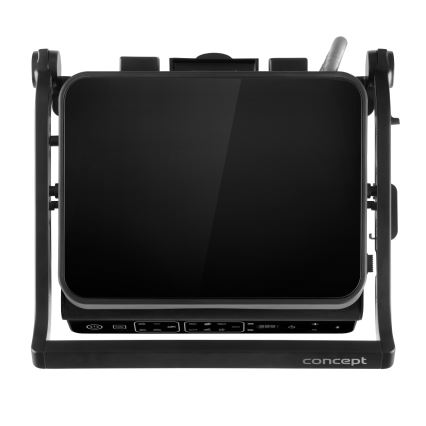 Concept ge3600 - Kontaktgrils ar temperatūras zondi GLASS 2000W/230V melna