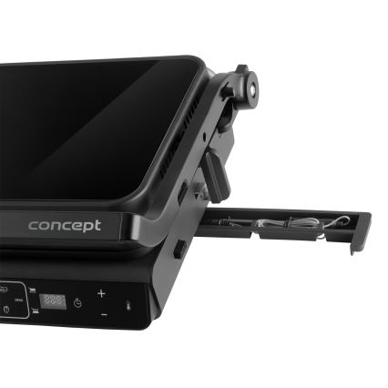 Concept ge3600 - Kontaktgrils ar temperatūras zondi GLASS 2000W/230V melna
