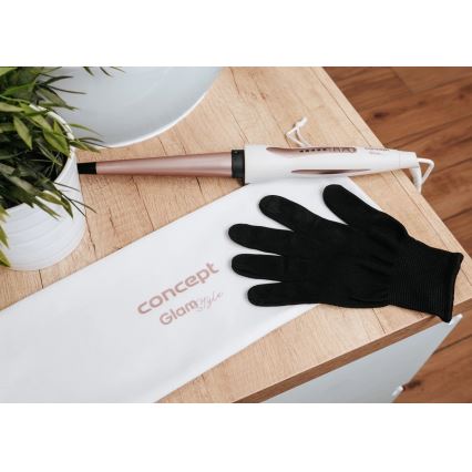 Concept KK2125 - Koniskā matu lokšķere GLAM STYLE 42W/230V balta/rozā zelts