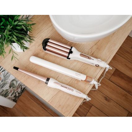 Concept KK2125 - Koniskā matu lokšķere GLAM STYLE 42W/230V balta/rozā zelts