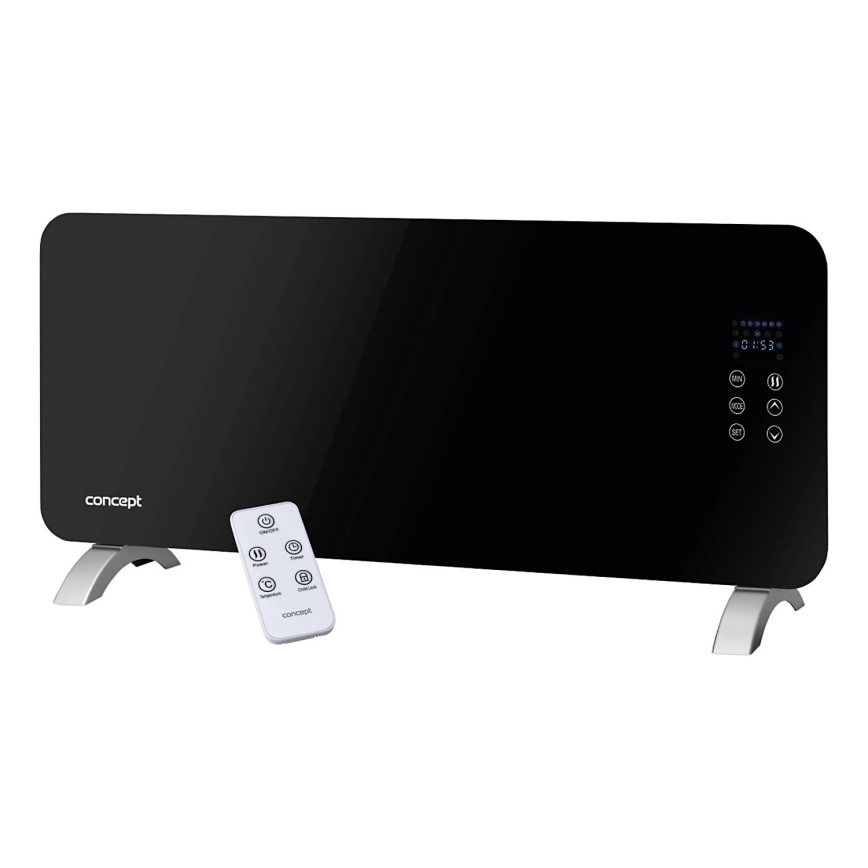 Concept KS4010 - Elektriskais tiešais sildītājs/konvektors 1000/2000W IP24 melns, ar tālvadības pulti