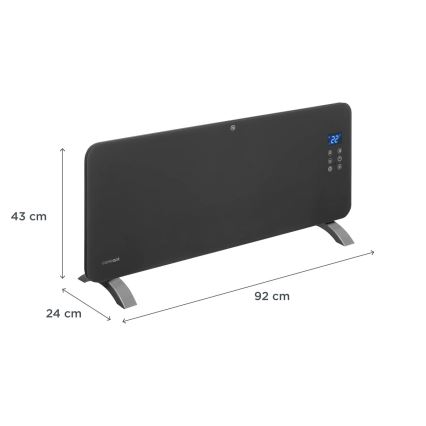 Concept KS4100 - Viedais elektriskais tiešsildītājs/konvektors 1000/2000 W Wi‑Fi IP24, pelēks