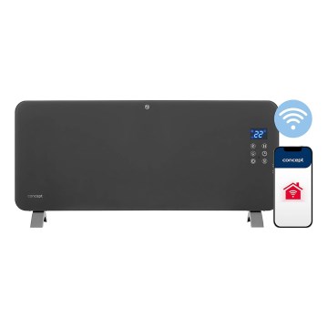 Concept KS4100 - Viedais elektriskais tiešsildītājs/konvektors 1000/2000 W Wi‑Fi IP24, pelēks
