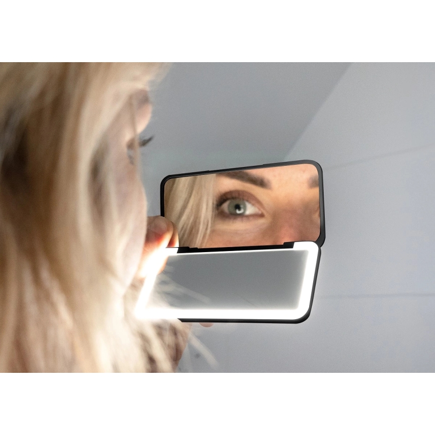 Concept KZ2020 - LED Kabatas kosmētiskais spogulis PERFECT SKIN LED/1,5W/5V 4500-5500K 300 mAh melns