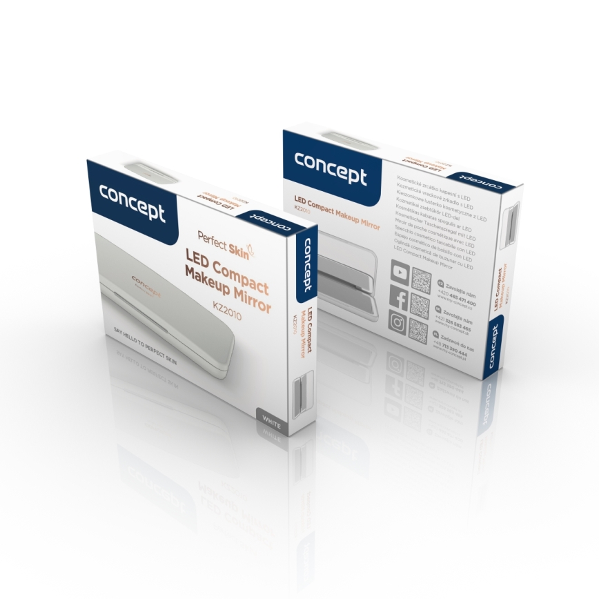 Concept KZ2020 - LED Kabatas kosmētiskais spogulis PERFECT SKIN LED/1,5W/5V 4500-5500K 300 mAh melns
