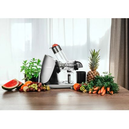 Concept LO7250 - Horizontālais skrūvveida sulu spiede 200W/230V melna/nerūsējošā tērauda