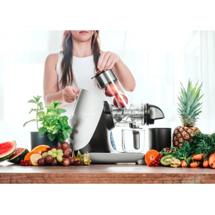 Concept LO7250 - Horizontālais skrūvveida sulu spiede 200W/230V melna/nerūsējošā tērauda