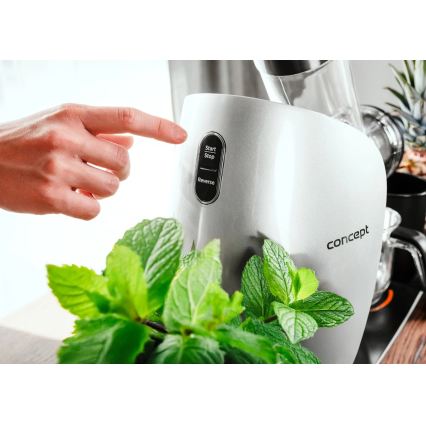 Concept LO7250 - Horizontālais skrūvveida sulu spiede 200W/230V melna/nerūsējošā tērauda