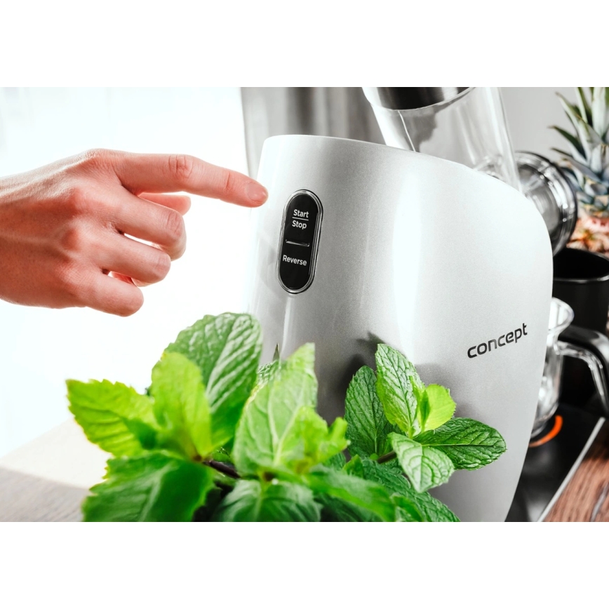Concept LO7250 - Horizontālais skrūvveida sulu spiede 200W/230V melna/nerūsējošā tērauda