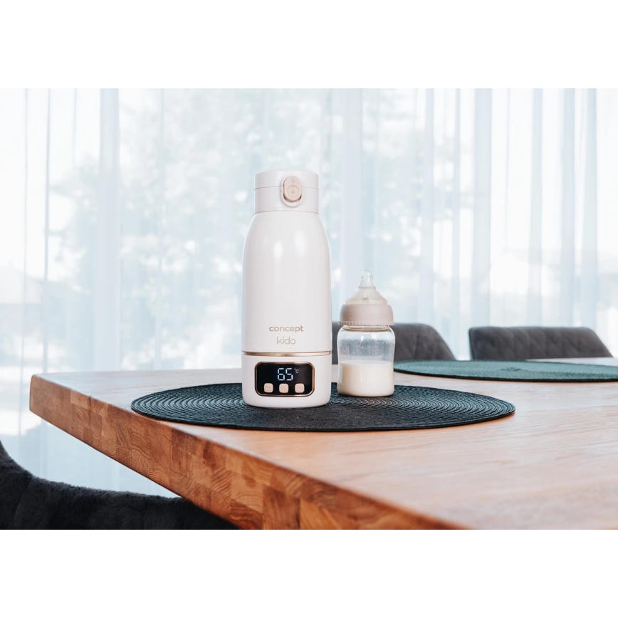 Concept OC4000 - Portatīvais ūdens un piena sildītājs KIDO 500 ml 36W/7,4V 5000 mAh bēšs
