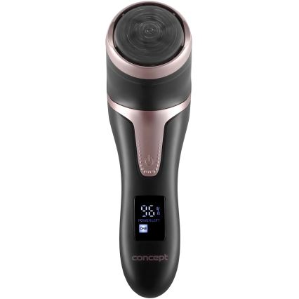 Concept PN3020 - Elektriska papēdu vīle PERFECT SKIN 5V 1200 mAh IPX6 melna/rozā zelts