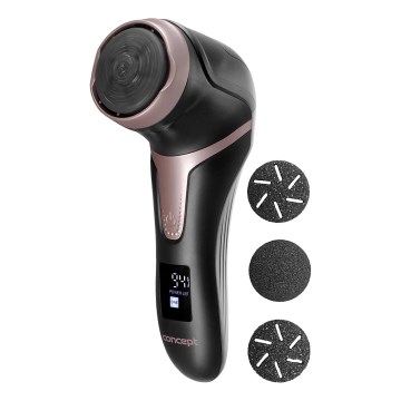 Concept PN3020 - Elektriska papēdu vīle PERFECT SKIN 5V 1200 mAh IPX6 melna/rozā zelts