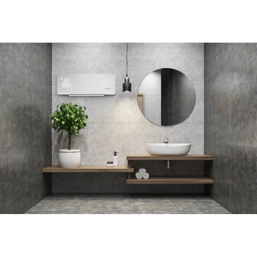 Concept QH4000 - Elektriskais sildītājs 1000/2000W IP22 balts + tālvadības pults