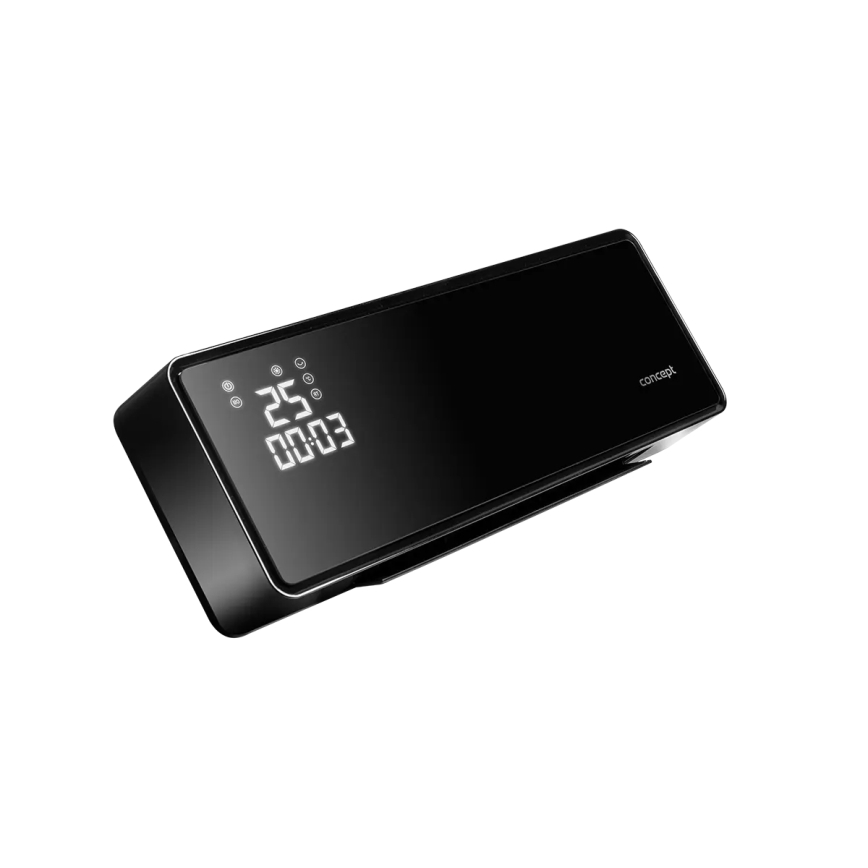 Concept QH4001 - Elektriskais sildītājs 1000/2000W IP22 melns + ar tālvadības pulti