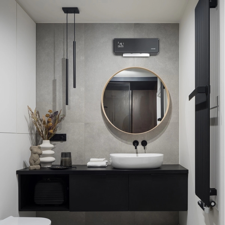 Concept QH4100 - Elektriskais sildītājs 1000/2000W Wi-Fi IP22 pelēks + tālvadības pults