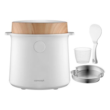 Concept RE3030 - Digitālais rīsu vārītājs 2 vienā 380W/230V 1,5 l balts/koka dekors