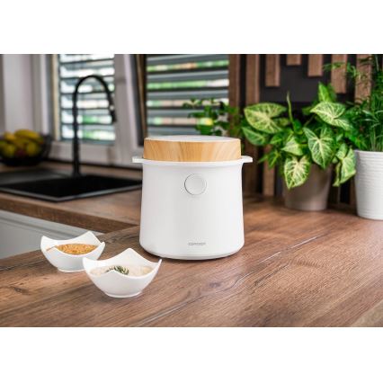 Concept RE3030 - Digitālais rīsu vārītājs 2 vienā 380W/230V 1,5 l balts/koka dekors