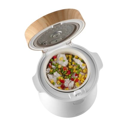 Concept RE3030 - Digitālais rīsu vārītājs 2 vienā 380W/230V 1,5 l balts/koka dekors