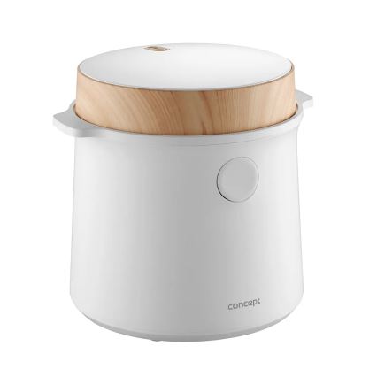 Concept RE3030 - Digitālais rīsu vārītājs 2 vienā 380W/230V 1,5 l balts/koka dekors