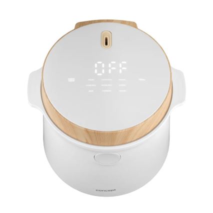 Concept RE3030 - Digitālais rīsu vārītājs 2 vienā 380W/230V 1,5 l balts/koka dekors