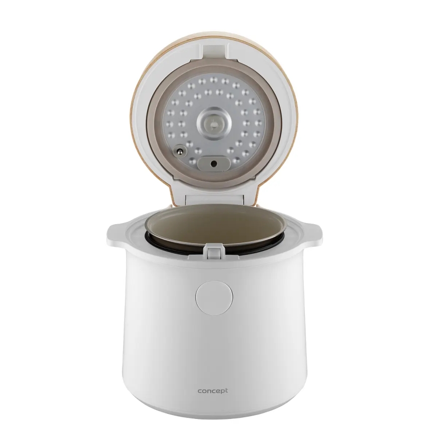 Concept RE3030 - Digitālais rīsu vārītājs 2 vienā 380W/230V 1,5 l balts/koka dekors