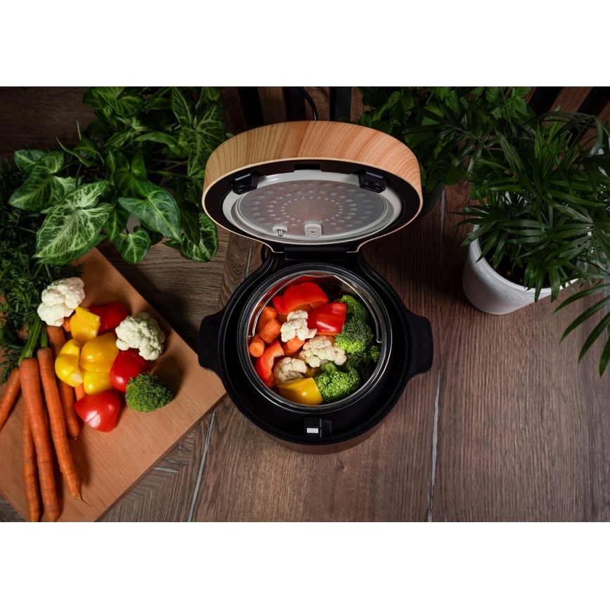 Concept RE4040 - Digitālais rīsu vārāmais 2 vienā 450W/230V 2 l melns/koka dekors