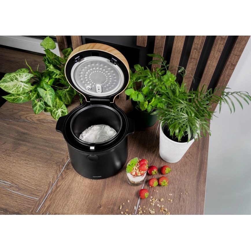 Concept RE4040 - Digitālais rīsu vārāmais 2 vienā 450W/230V 2 l melns/koka dekors