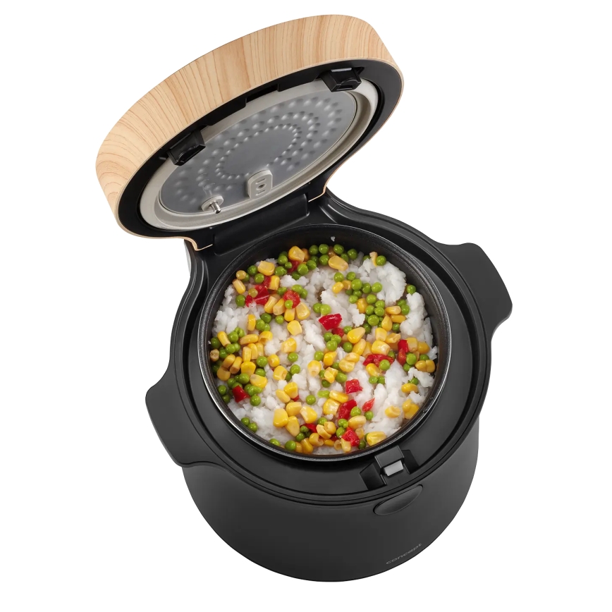 Concept RE4040 - Digitālais rīsu vārāmais 2 vienā 450W/230V 2 l melns/koka dekors