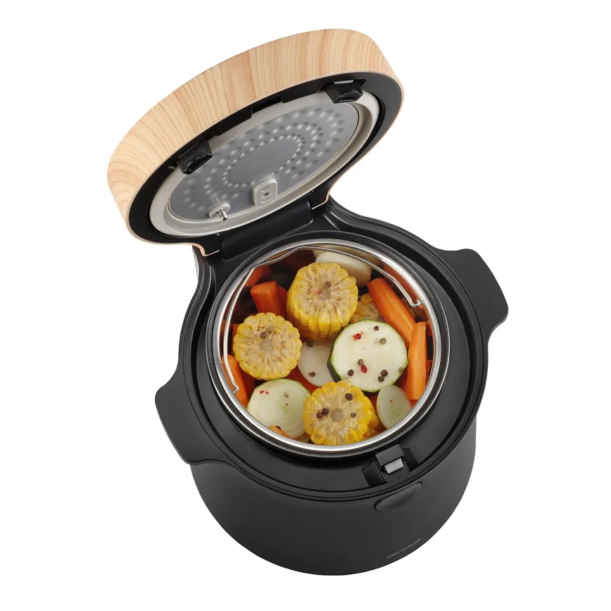 Concept RE4040 - Digitālais rīsu vārāmais 2 vienā 450W/230V 2 l melns/koka dekors