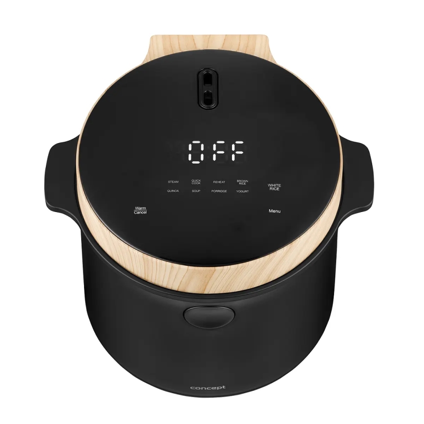 Concept RE4040 - Digitālais rīsu vārāmais 2 vienā 450W/230V 2 l melns/koka dekors