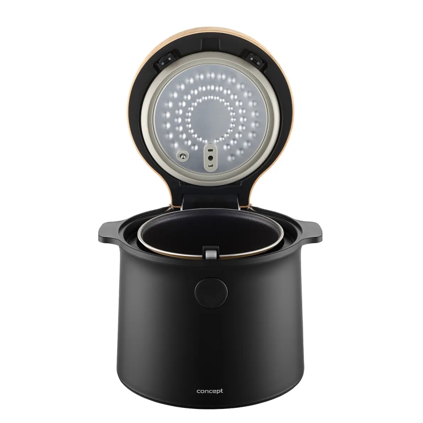 Concept RE4040 - Digitālais rīsu vārāmais 2 vienā 450W/230V 2 l melns/koka dekors
