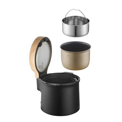 Concept RE4040 - Digitālais rīsu vārāmais 2 vienā 450W/230V 2 l melns/koka dekors