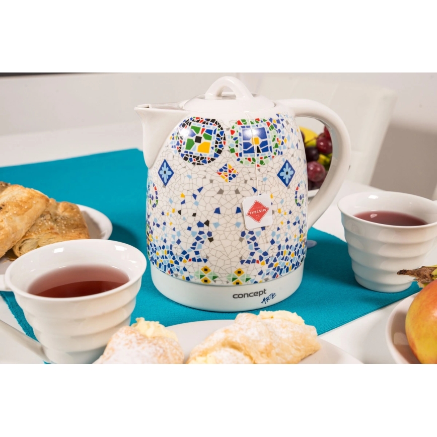 Concept RK0020 - Elektriskā tējkanna 1,5 l 1350W/230V daudzkrāsaina/keramika