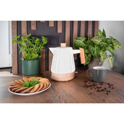 Concept RK0090 - ātrā elektriskā tējkanna 1,5 l 1500W/230V balta/koka dekors/keramika