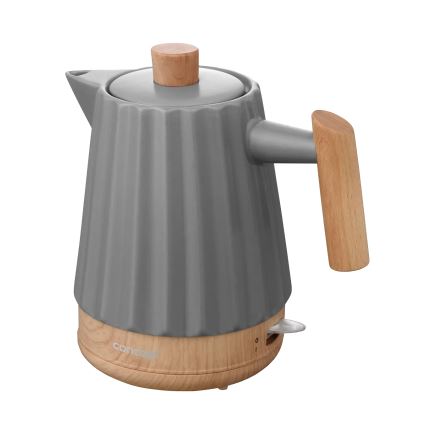 Concept RK0092 - Ātrā elektriskā tējkanna 1,5 l 1500 W/230 V tumši pelēka/koka dekors/keramika