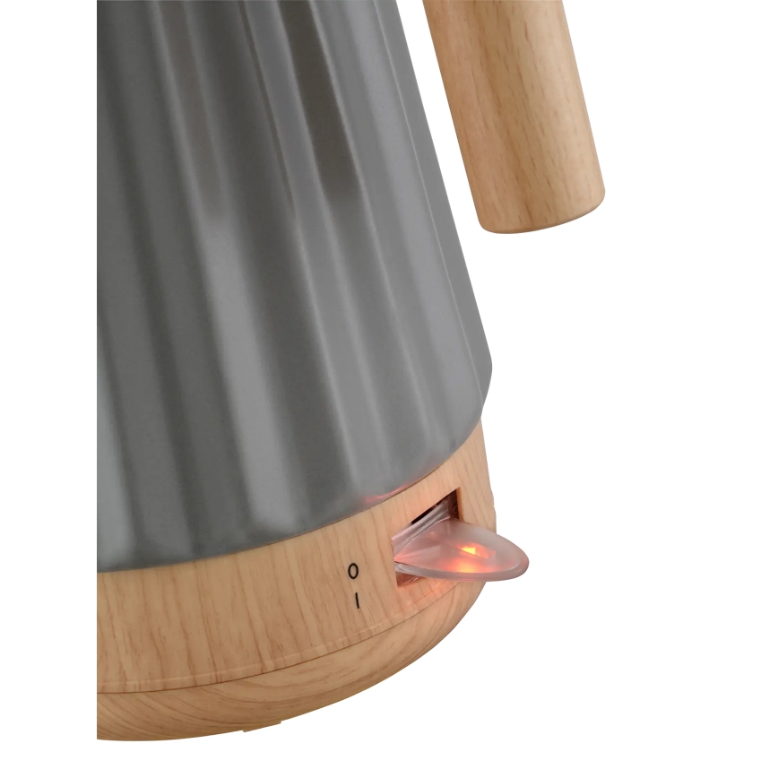 Concept RK0092 - Ātrā elektriskā tējkanna 1,5 l 1500 W/230 V tumši pelēka/koka dekors/keramika