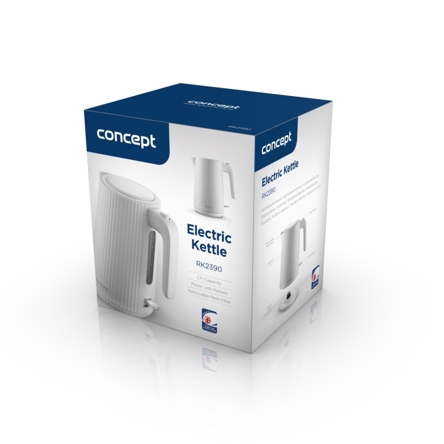 Concept RK2390 - Ātrā elektriskā tējkanna 1,7 l 2200W/230V balta
