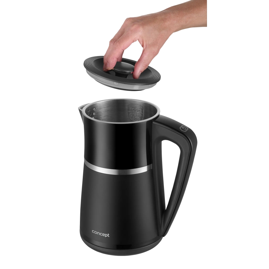 Concept RK3100 - Ātrā elektriskā tējkanna ar temperatūras regulāciju 1,7 l 2200W/230V melna